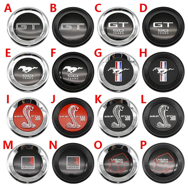 15CM Car Emblem Trunk Round Badge Sticker GT logo For Ford Mustang 5.0 ROUSH SHELBY GT 500 Cobra LAGUNA Tail Box Cobra Shape