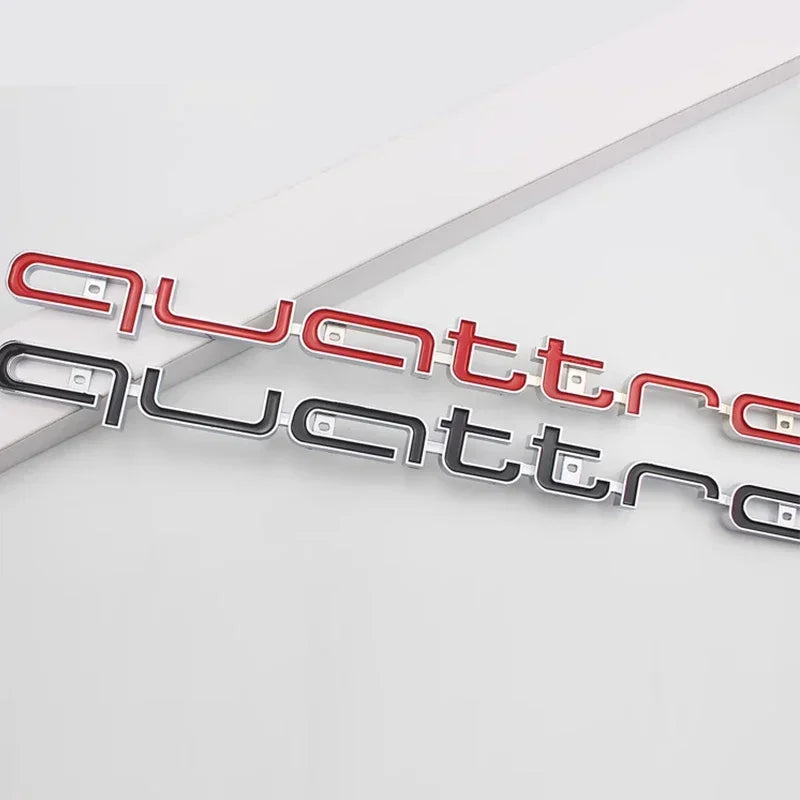 3D ABS Quattro Badge Car Front Grille Emblem Auto Head Hood Decoration Accessories for Audi S A3 A4 B8 8P 8V B6 A5 A6 C7 Q5 B9 R