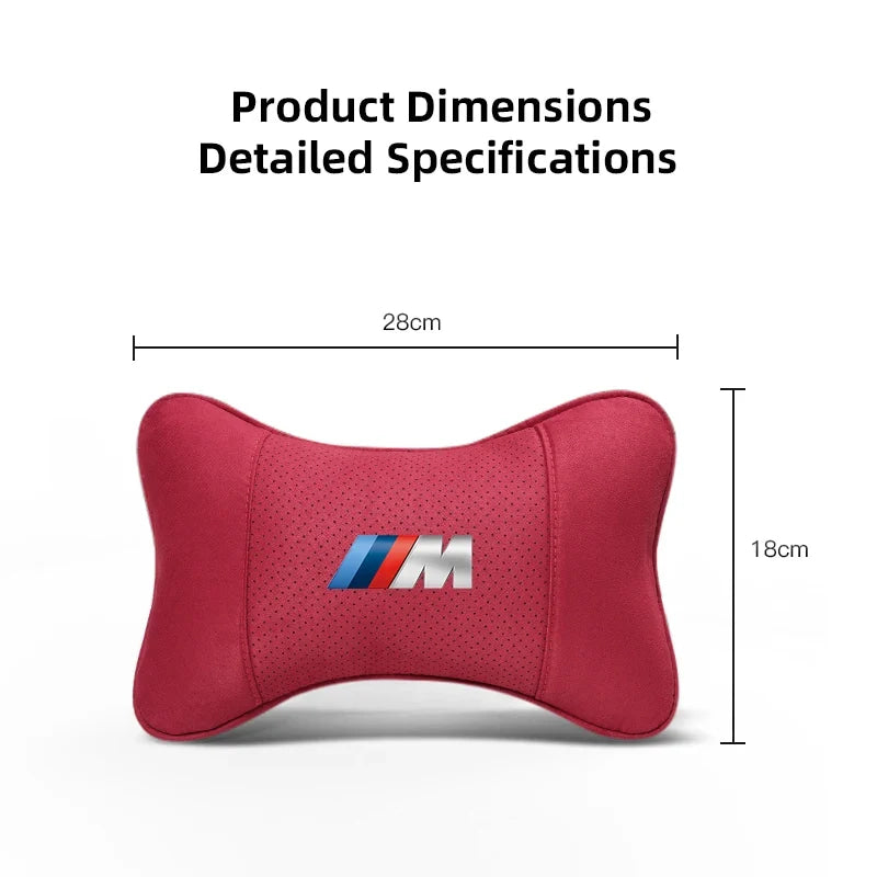 Soft Suede Neck Pillow Comfort Car Headrest Interior Decor Accessories For BMW E90 G80 M3 G30 M5 F82 F83 F20 F21 G42 F95 F96 G06