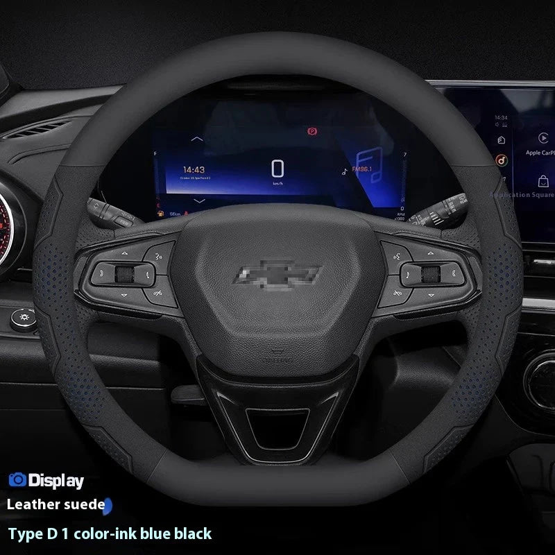 For Chevrolet Cruze Bolt Aveo Spark Onix capti Cavalier Carbon fiber Suede Microfiber Car Steering Wheel Cover Auto Accessories