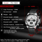 40mm New V2 PAGANI DESIGN Classic fashion Men Quartz Watches Sapphire Retro Chronograph Stainless Steel Waterproof Watch for Men