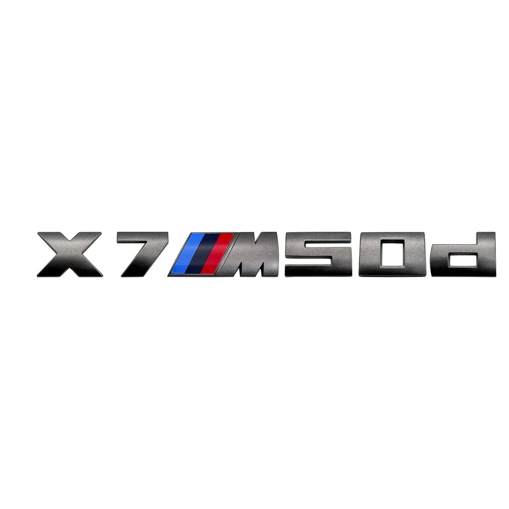 7.3cm for M logo new gray ABS letter sticker trunk badge For BMW X3 M40D 40I X4 M40D X5 M50D 50I X6 M50D 50I X7 M50D 50I