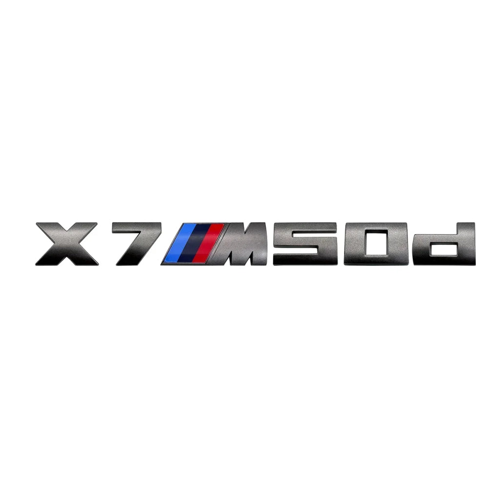 7.3cm for M logo new gray ABS letter sticker trunk badge For BMW X3 M40D 40I X4 M40D X5 M50D 50I X6 M50D 50I X7 M50D 50I