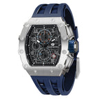 TSAR BOMBA Watch for Men Luxury Brand Tonneau Design Waterproof Clock Stainless Steel Wristwatch Fashion Rectangle Mens Watch