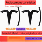 metal For Tesla- Car Front Emblem Rear Trunk Emblem Suitable for Model 3 Mode Y logo replacement rear and rear logos blackening