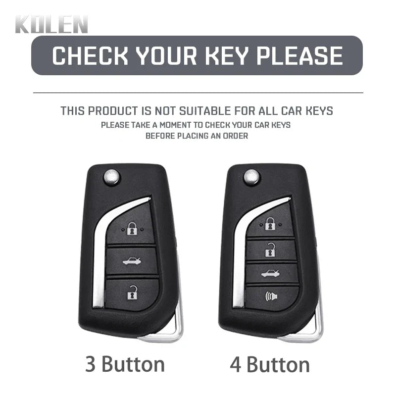 For Toyota Camry RAV4 Forturner Hilux Auris Corolla Avensis Verso Yaris Aygo Scion TC ABS Carbon Fiber Style Car Key Case Cover