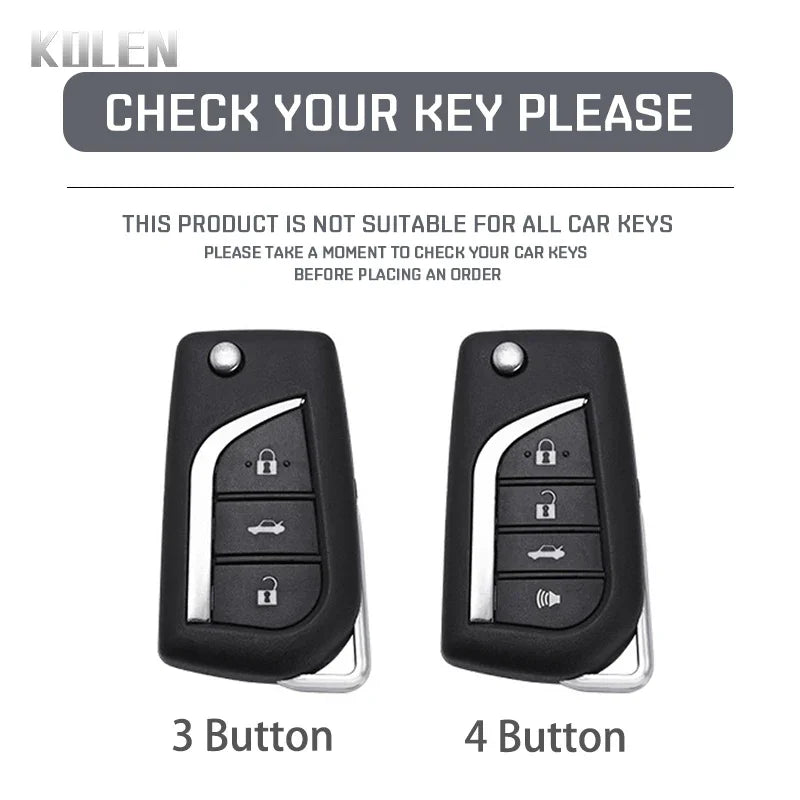 For Toyota Camry RAV4 Forturner Hilux Auris Corolla Avensis Verso Yaris Aygo Scion TC ABS Carbon Fiber Style Car Key Case Cover
