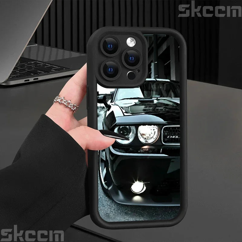 Fashions Car Pattern Silicone Phone Case For iPhone 17 16 Pro Max 15 14 11 12 13 7 8 16 Plus XS X XR Matte Shockproof Soft Cover