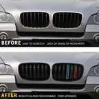 1 Pair Front GrillesFor BMW X5/X6 E70 E71 2008-2014 Gloss Matte Black Kidney Grill Carbon Fiber Replacement Front Bumper Grilles