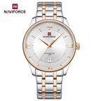 NAVIFORCE Men's Watch Classic Stainless Steel Strap 3ATM Waterproof Calendar Minimalist Dial Men's Chronograph Watch NF9272S