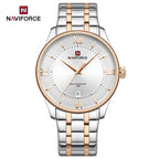 NAVIFORCE Men's Watch Classic Stainless Steel Strap 3ATM Waterproof Calendar Minimalist Dial Men's Chronograph Watch NF9272S