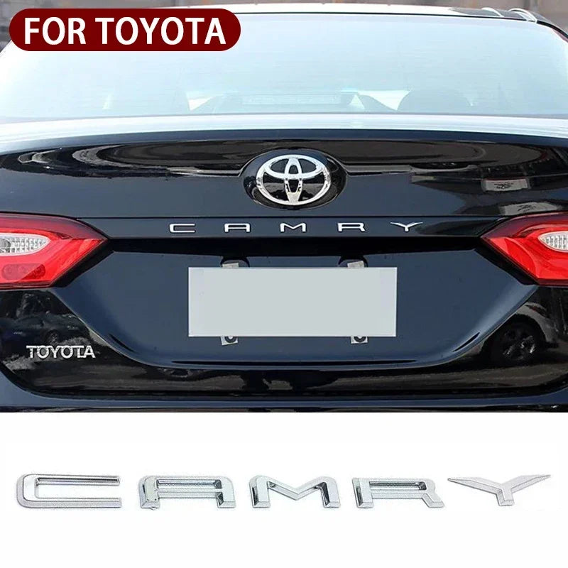 NEW ABS Glossy Black Silver Car Body Trunk Emblem Sticker For  Toyota CAMRY Badge Auto Rear Letter Decal Exterior Accessories