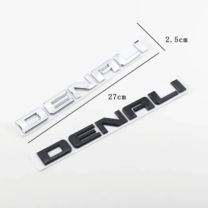 3D ABS DENALI Logo Rear Boot Trunk Side Fender Emblem Badge Sticker Decals Car Styling Accessories For Chevrolet SIERRA Ford GMC