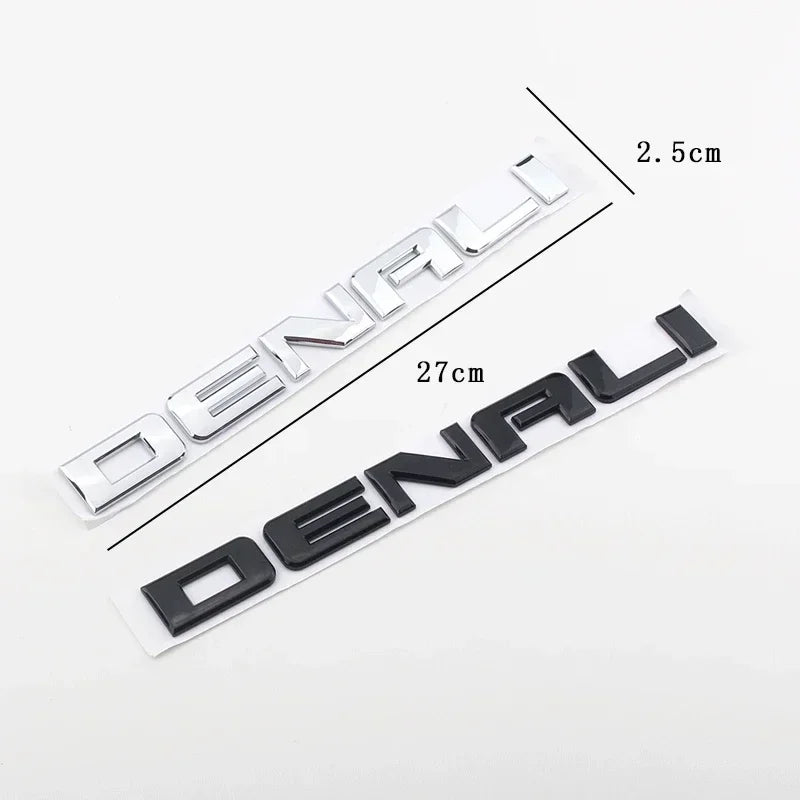 3D ABS DENALI Logo Rear Boot Trunk Side Fender Emblem Badge Sticker Decals Car Styling Accessories For Chevrolet SIERRA Ford GMC