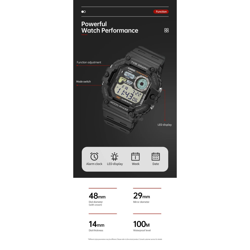 Casio Men's Watch Fashion Sports Outdoor Wristwatch Active Lifestyle Timepiece Casual Design WS-1700H series