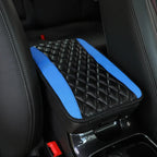 Checkered PU Leather Car Armrest Pad Embroidered Center Console Interior Accessory for All Seasons  WOMEN