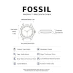 FOSSIL FS5792 Mens Quartz Watch 44mm Blue Sunray Dial Stainless Steel Chronograph Sport Business Wristwatch Relogio Masculino