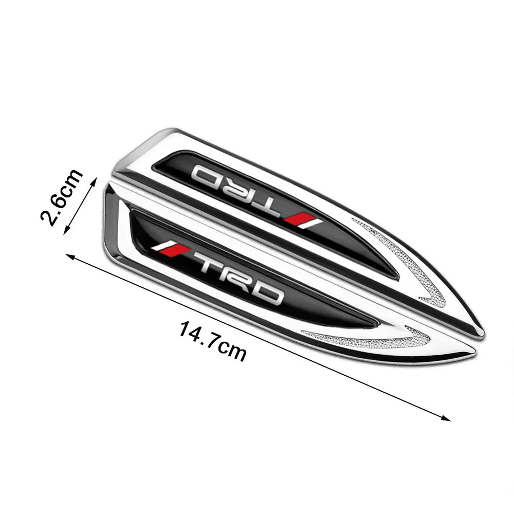 2Pcs Car Metal Car Wing Side Emblem Fender Stickers For Toyota Rav4 TRD Prado Hilux Corolla Auris Prius Camry Venza