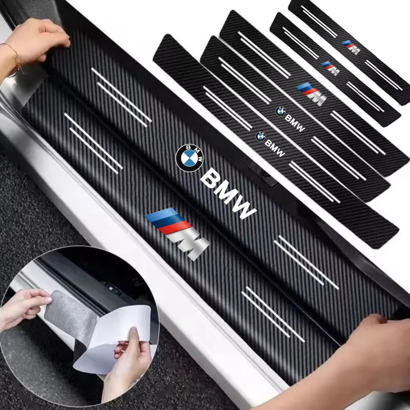 1/4/5Pcs Carbon Fiber Door Sill Anti Scuff Plate Sticker For BMW M2 M3 M4 M5 G06 G07 G14 G15 G16 G42 G80 F20 F21 F82 F83
