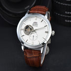 Orient Double Lion Watch Japanese Fully Automatic Mechanical Watch Hollowed Out Business Men's Watch Leather Strap
