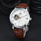 Orient Double Lion Watch Japanese Fully Automatic Mechanical Watch Hollowed Out Business Men's Watch Leather Strap