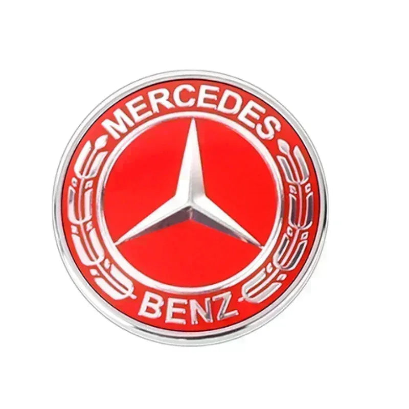 57mm ABS Car Flat Hood Emblem Sticker Front Badge Logo For Mercedes Benz AMG C180 E300 S200 W206 W205 A0008171801 Accessories
