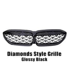 XVIP For BMW G20 3-Series G20 G21 G28 2019-2023 Front Bumper Hood Kidney Racing Grilles Replacement Black Diamond Meteor Style