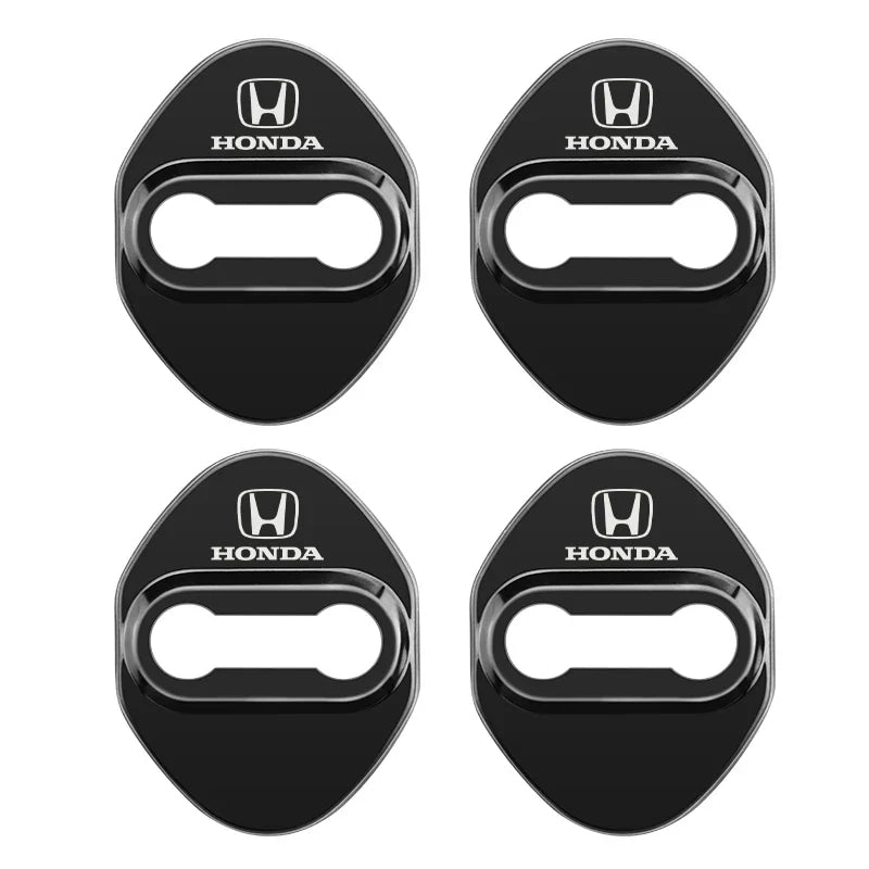 Stickers 4Pcs Car Door Lock Cover Stainless Steel Protector Cap For Honda Odyssey Spirior CR-V Civic HR-V City Accord