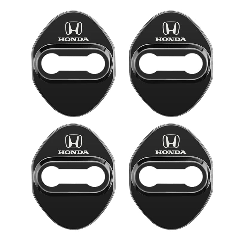 Stickers 4Pcs Car Door Lock Cover Stainless Steel Protector Cap For Honda Odyssey Spirior CR-V Civic HR-V City Accord