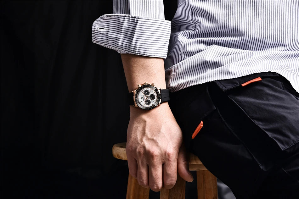 40mm New V2 PAGANI DESIGN Classic fashion Men Quartz Watches Sapphire Retro Chronograph Stainless Steel Waterproof Watch for Men