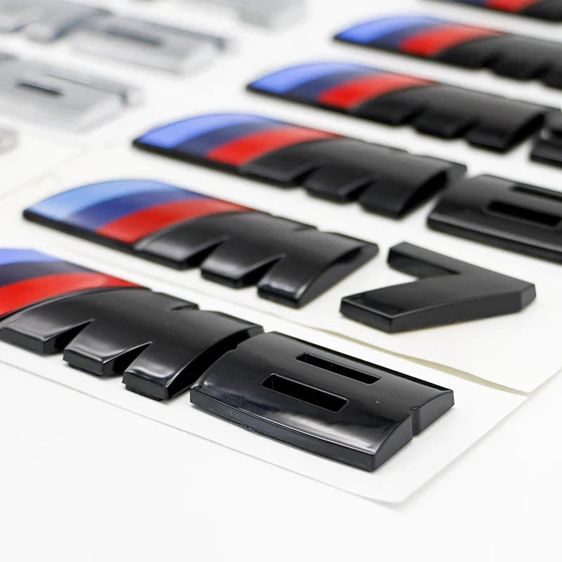 3D ABS Car Fender Trunk Rear Logo Letter Emblem For BMW M Logo M1 M2 M3 M4 M5 E83 F39 F10 F30 F48 M6 M7 M8 Auto Exterior Parts