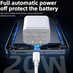 For iPhone 16 15 Samsung PD 20W USB Type C Charger Fast Charging Power Adapter Type C Cable Wall Phone Charger Quick Charge Plug