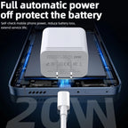 For iPhone 16 15 Samsung PD 20W USB Type C Charger Fast Charging Power Adapter Type C Cable Wall Phone Charger Quick Charge Plug