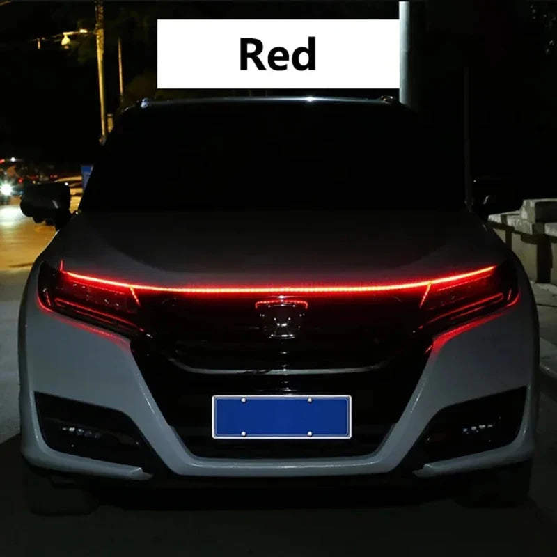 Luz LED de conducción diurna de 150cm, luces decorativas DRL para capó de coche, guía para capó de motor, lámpara ambiental decorativa de 12V