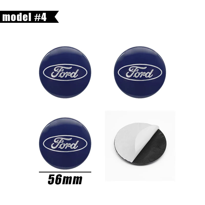 4Pc 65mm 60mm 56mm Car Wheel Center Hub Cap Cover Badge Stickers For Ford F150 Focus Ranger Fiesta Transit Mustang Mondeo Fusion