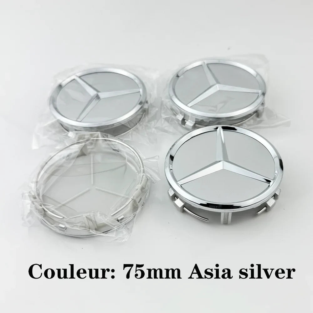 4pcs 75mm Car Wheel Center Caps For Mercedes Benz W203 W204 W205 W212 W213 W222 W223 X253 W176 W177 W117 C118 W166 W167 B/C/E/S