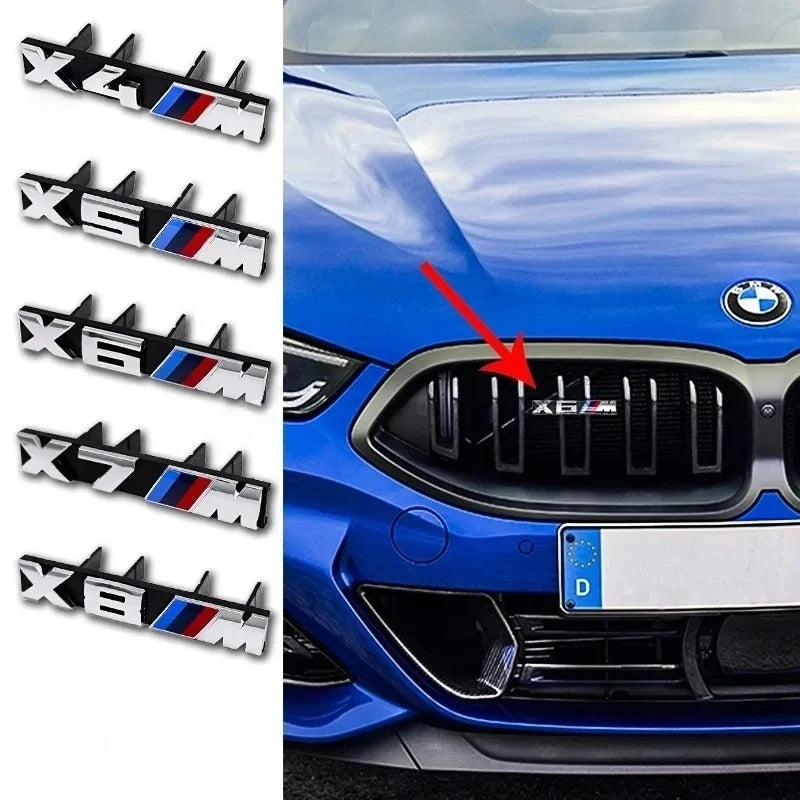 ABS Car Styling Front Grille Badge M Logo Decoration Accessories For BMW M Emblem X1 X2 X3 X4 X5 X6 X7 E38 E39 E30
