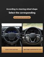 For Ford Mondeo Focus Raptor Puma Edge Explorer Ecosport Ranger F150 Kuga Car AntiSlip Carbon Fiber Leather Steering Wheel Cover