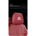 Leather Car Headrest Cover Front Rear Seat Pillow Protective Set For Nissan Sylphy N7 Teana Qashqai Note J10 J11 Navara Juke GTR
