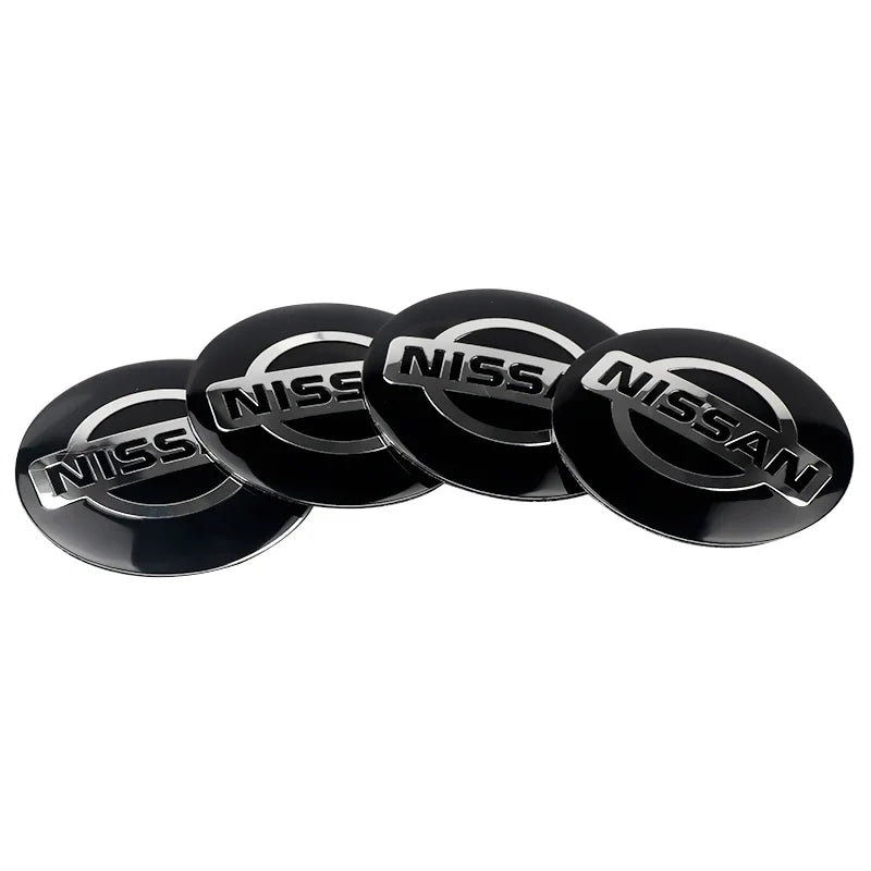 4Pcs 56 60MM Car Emblem Wheel Hub Caps Stickers Hubcap Badge Decals For Nissan Nismo X-trail Almera Tiida Patrol Teana J32 GTR