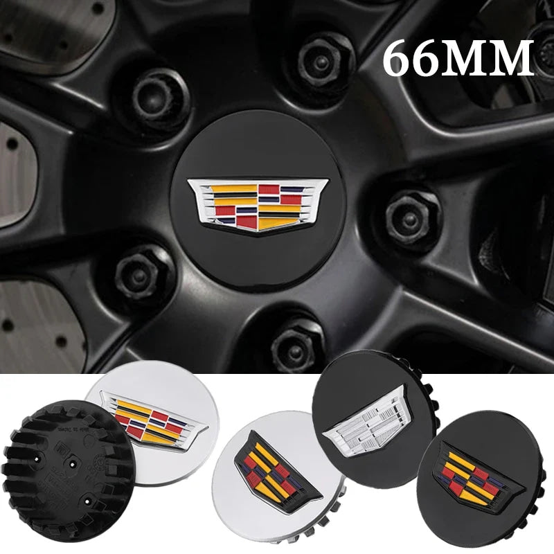 66mm 4pcs Wheel Center Hub Cover Caps Accessories for Cadillac Escalade XT5 XT6 CT5 CT6 XTS CT4 Auto Tire Emblem Car Styling