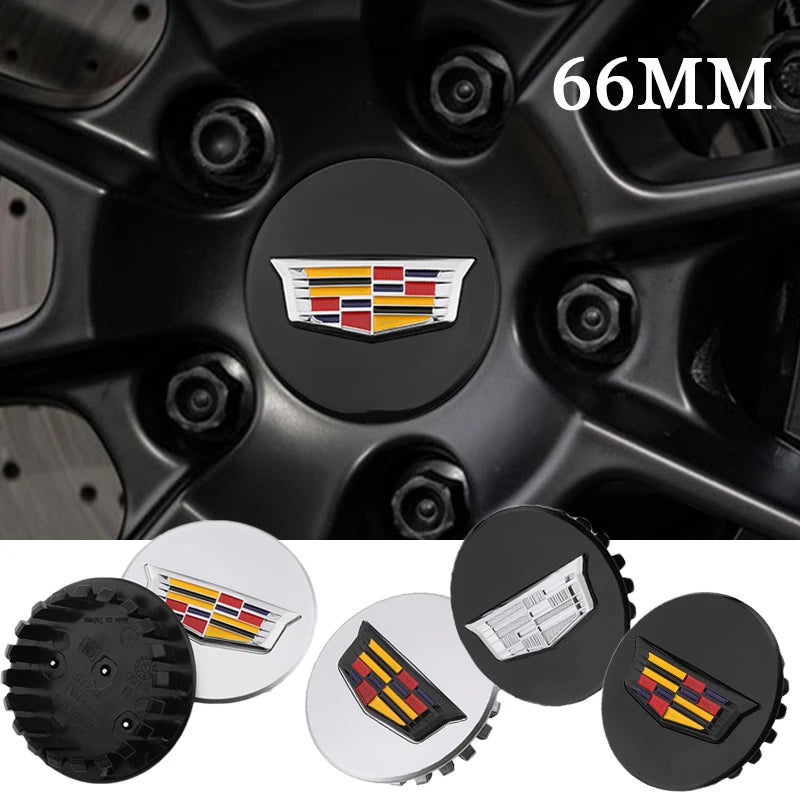 66mm 4pcs Wheel Center Hub Cover Caps Accessories for Cadillac Escalade XT5 XT6 CT5 CT6 XTS CT4 Auto Tire Emblem Car Styling