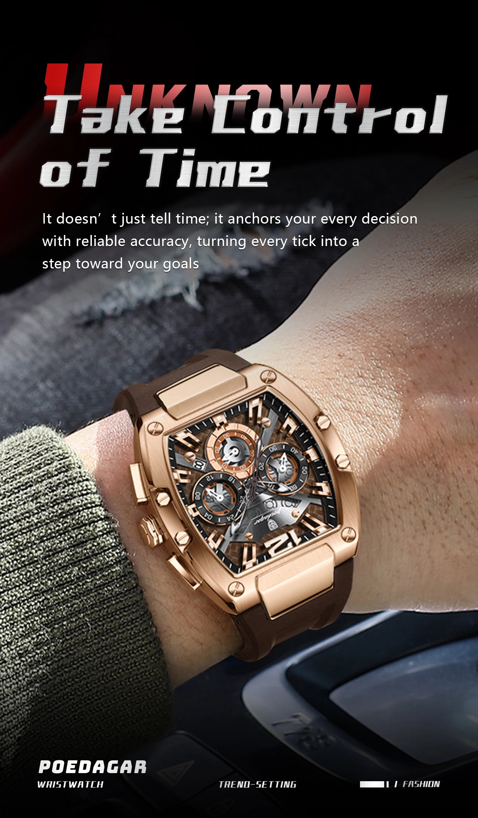 POEDAGAR Fashion Military Men's Watches Luminous Waterproof Date Sports Male Clock Chronograph Silicone Quartz Luxury Wristwatch