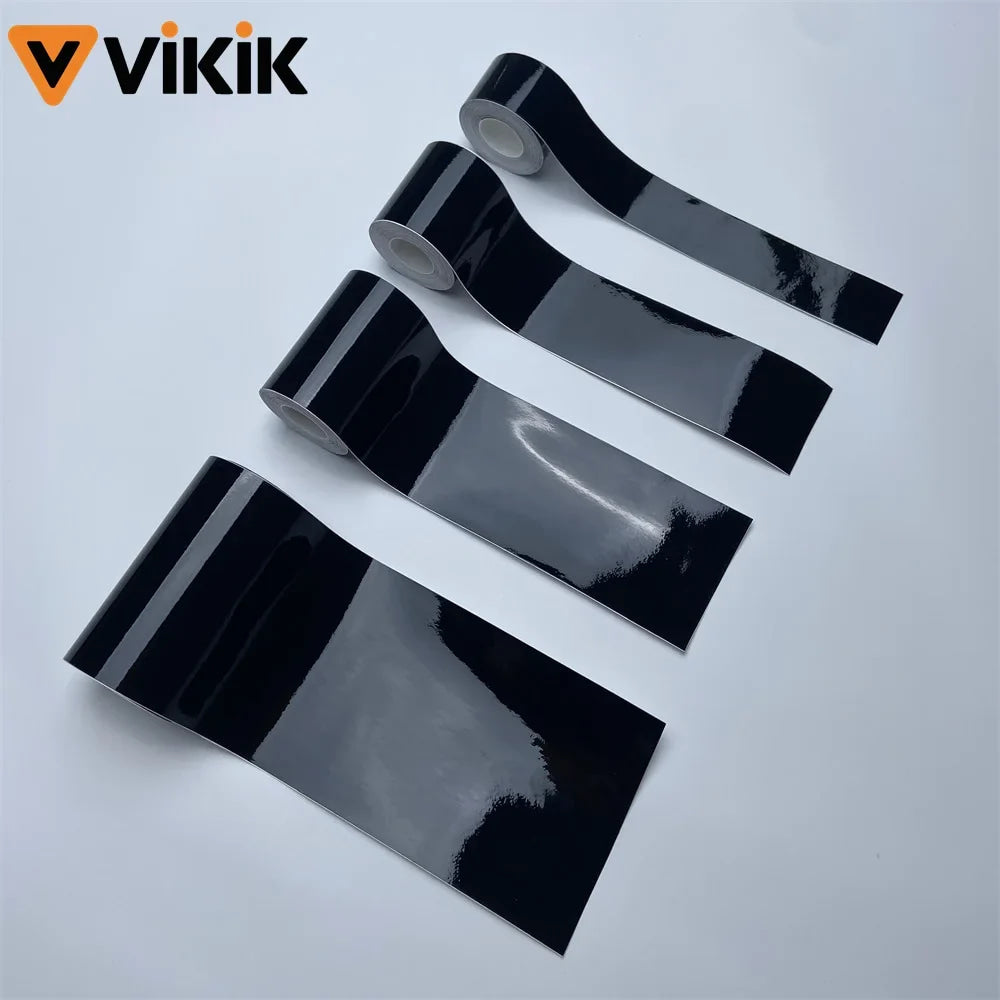 3/5/7/10CM Black Glossy Vinyl Stripes Car Tape Waterproof Window Trim Film for Hood Roof Pillar