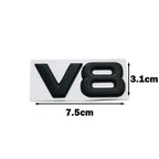 Metal Car Sticker V8 Rear Emblem Badge Decals Tail Trunk Sticker for Benz AMG BMW Mazda Chevrolet Skoda Ford Opel Audi Volvo