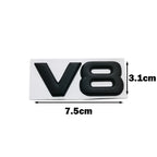 Metal Car Sticker V8 Rear Emblem Badge Decals Tail Trunk Sticker for Benz AMG BMW Mazda Chevrolet Skoda Ford Opel Audi Volvo