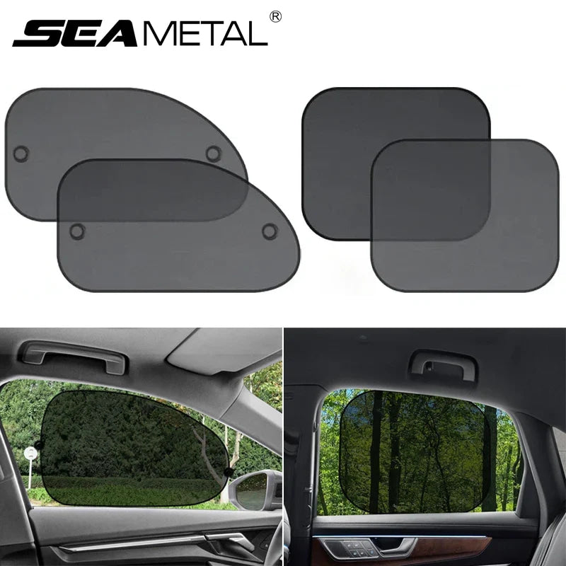 SEAMETAL parasol para coche, cortina para ventana lateral, parasol para ventana delantera y trasera, bloqueo UV de verano, ventosa, cortinas de protección solar para coche