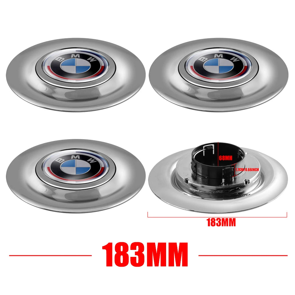 4Pcs 183mm Floating Car Wheel Center Caps Rims Hub Cover For BMW 50TH M Performance M3 M5 M6 F01 F20 F10 F13 F15 F16 F30 F34 F32