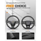 For Chevrolet Cruze Bolt Aveo Spark Onix capti Cavalier Carbon fiber Suede Microfiber Car Steering Wheel Cover Auto Accessories