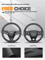 For Chevrolet Cruze Bolt Aveo Spark Onix capti Cavalier Carbon fiber Suede Microfiber Car Steering Wheel Cover Auto Accessories